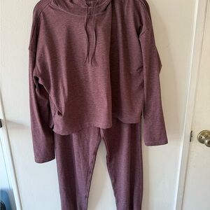 Girlfriend Collective Burgundy Track Pants & Joggers Set
